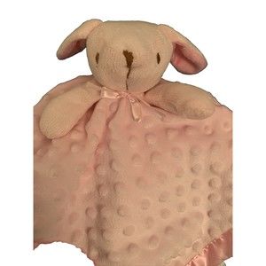 Pro Goleem Pink Bunny Rabbit Satin Minky Dot Security Blanket Lovey No Tag